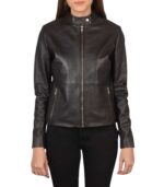 Rave Brown Leather Biker Jacket - Image 2