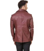 Satin Lining Men's Leather Blazer - Image 2