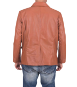 Men's Tan Brown Leather Blazer – Birger - Image 2