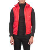Men's Red Hooded Puffer Vest – Gustav - Image 2