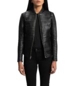 Cityscape Black Leather Biker Jacket - Image 6