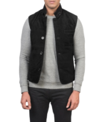 Tony Black Suede Vest - Image 2