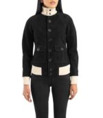 Sasha A1 Black Suede Bomber Jacket - Image 2