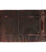 Leather Chef Knife Roll Walnut Brown 10 Slots - Image 2