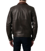 Alfred Brown Leather Bomber Jacket - Image 2