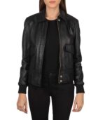 Westa A-2 Black Leather Bomber Jacket - Image 2