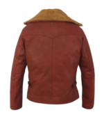 Mens Camel Brown Bomber Leather Jacket - Image 2
