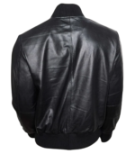 Mens Lambskin Black Bomber Jacket - Image 7