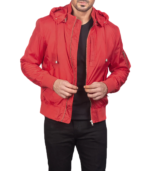 Hanklin Ma-1 Red Hooded Bomber Jacket - Image 2