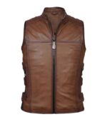 Men's Brown Leather Vest – Vilhelm - Image 2