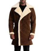Charles Brown Suede Leather Shearling Double-Breasted Coat - Image 2