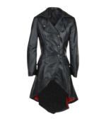 Double Breasted Gothic Raven Black Coat - Image 2