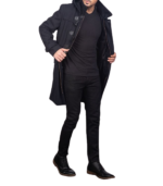 Drake Black Wool Hooded Duffle Coat - Image 2