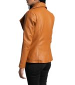 Lee Tan Brown Leather Blazer - Image 2