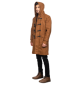 Drake Khaki Wool Hooded Duffle Coat - Image 2