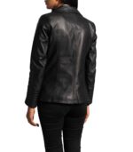 Selina Black Leather Blazer - Image 2