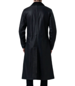Charlton Black Leather Single Breasted Coat - Image 2