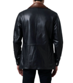 Connor Black Leather Coat - Image 2