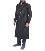 Daniel Black Leather Trench Coat - Image 2