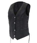 Women's Braided Leather Motorcycle Biker Vest – Inga - Image 2