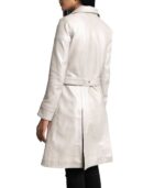 Moonlight Silver Leather Trench Coat - Image 2