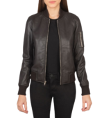 Ava Ma-1 Brown Leather Bomber Jacket - Image 2