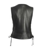 Ryder Women’s Black Motorcycle Leather Vest - Image 3