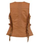 Saddle Tan Snap Front Vest - Image 2