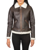 Sherilyn B-3 Brown Leather Bomber Jacket - Image 2