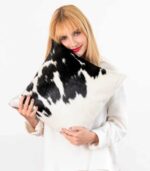 Black and White Cowhide Pillow - Image 2