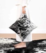 Black Salt and Pepper Cowhide Pillow - Image 2