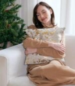 Metallic Gold Cowhide Pillow - Image 2