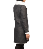 Amie Black Double Breasted Shearling Coat - Image 3