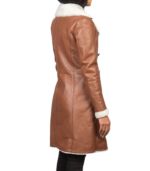 Amie Brown Double Breasted Shearling Coat - Image 2