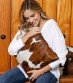 Tricolor Cowhide Pillow - Image 2