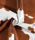 Brazilian Brown and White Cowhide Rug Size 6'11 L x 6'1 W 8355 - Image 2