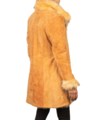Erica Shearling Beige Leather Coat - Image 2