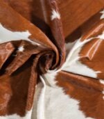 Brazilian Brown and White Cowhide Rug Size 7'1 L x 5'11 W 8960 - Image 2