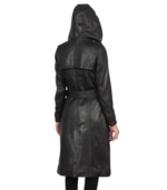 Fixon Hooded Black Trench Coat - Image 3
