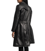 Harper Susan Black Leather Trench Coat - Image 6