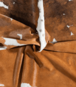 Brazilian Brown and White Cowhide Rug Size 7'8 L x 6'9 W 8610 - Image 2