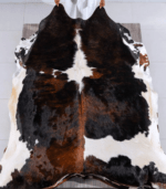 Dark Tricolor Cowhide Rug Size 8'1 L x 7'9 W 6296 - Image 2