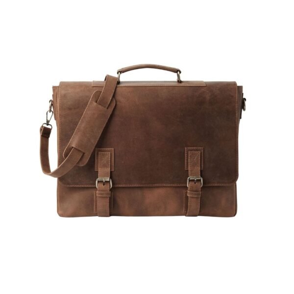 Vintage Tan Leather Messenger Bag - Leif