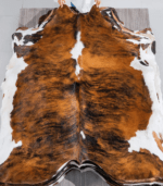 Tricolor Brindle Mix Cowhide Rug Size 7'1 L x 7'3 W 8290 - Image 2