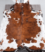 Tricolor Brindle Mix Cowhide Rug Size 7'2 L x 7'0 W 8263 - Image 2