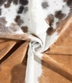 Brazilian Chocolate and White Cowhide Rug Size 7'7 L x 6'5 W 8713 - Image 2