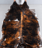 Tricolor Brindle Mix Cowhide Rug Size 7'4 L x 6'10 W 8166 - Image 2