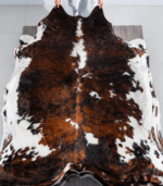 Tricolor Brindle Mix Cowhide Rug Size 7'5 L x 6'7 W 8223 - Image 2