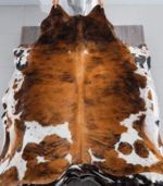 Tricolor Brindle Mix Cowhide Rug Size 7'6 L x 6'0 W 8258 - Image 2