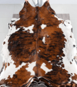 Tricolor Brindle Mix Cowhide Rug Size 7'6 L x 6'3 W 8202 - Image 2